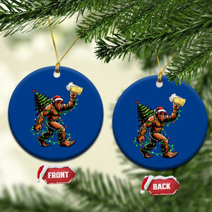 Santa Bigfoot Christmas Tree Ceramic Ornament Xmas Lights Funny Sasquatch Beer TS10 1pc Blue Print Your Wear