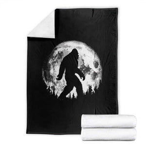 Bigfoot Night Stroll Throw Blanket Cool Full Moon & Trees Sasquatch TS10 Black Print Your Wear