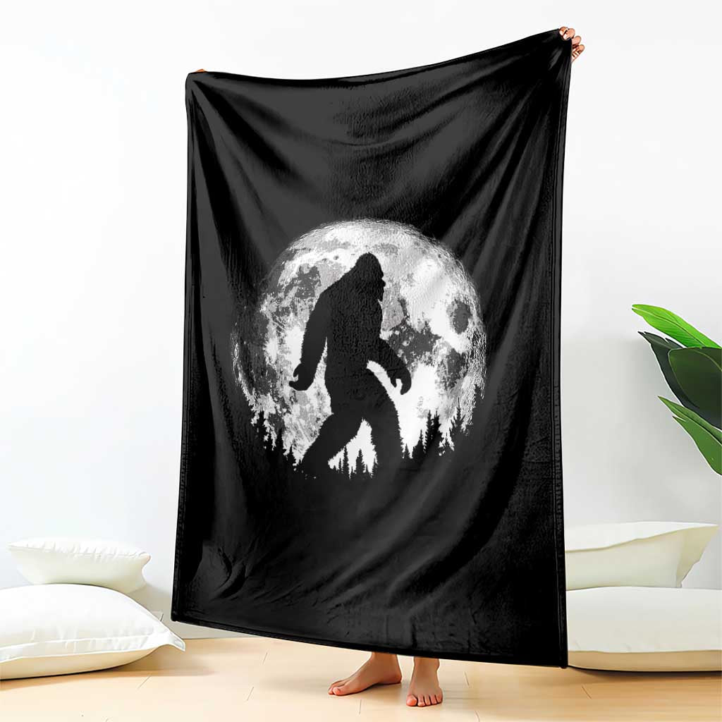 Bigfoot Night Stroll Throw Blanket Cool Full Moon & Trees Sasquatch TS10 Print Your Wear