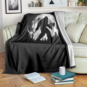 Bigfoot Night Stroll Throw Blanket Cool Full Moon & Trees Sasquatch TS10 Print Your Wear