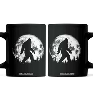 Bigfoot Night Stroll Coffee Mug Cool Full Moon & Trees Sasquatch TS10 Black Print Your Wear