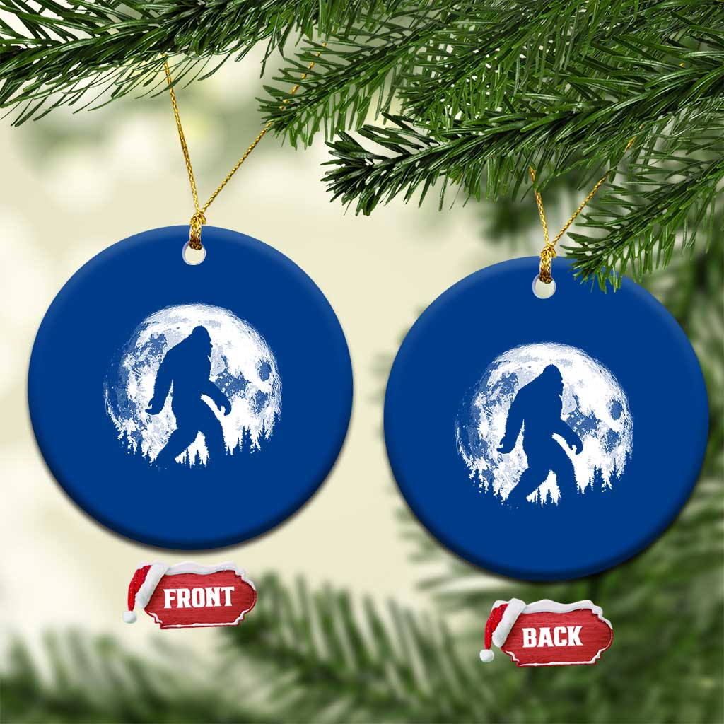 Bigfoot Night Stroll Ceramic Ornament Cool Full Moon & Trees Sasquatch TS10 1pc Blue Print Your Wear