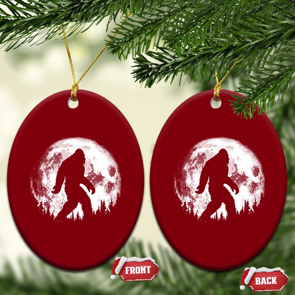 Bigfoot Night Stroll Ceramic Ornament Cool Full Moon & Trees Sasquatch TS10 Print Your Wear