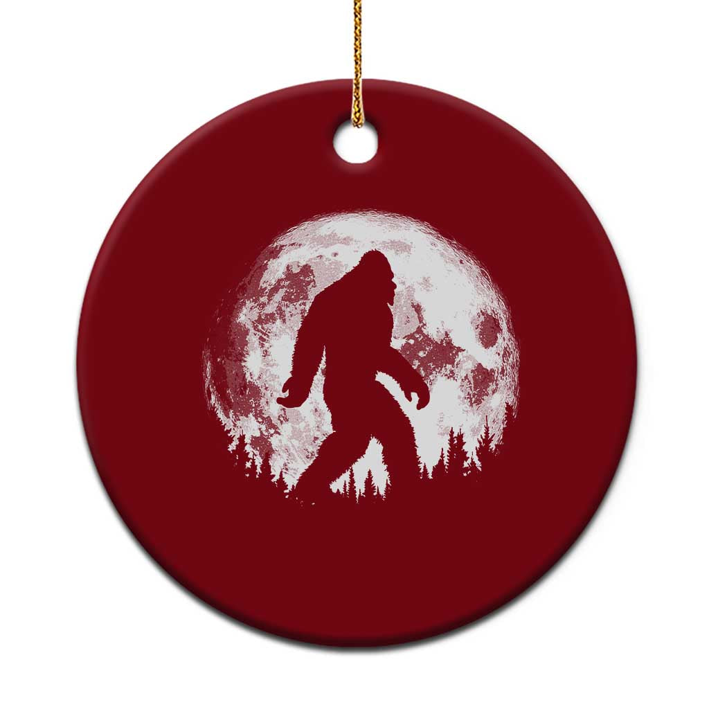 Bigfoot Night Stroll Ceramic Ornament Cool Full Moon & Trees Sasquatch TS10 1pc Red Print Your Wear