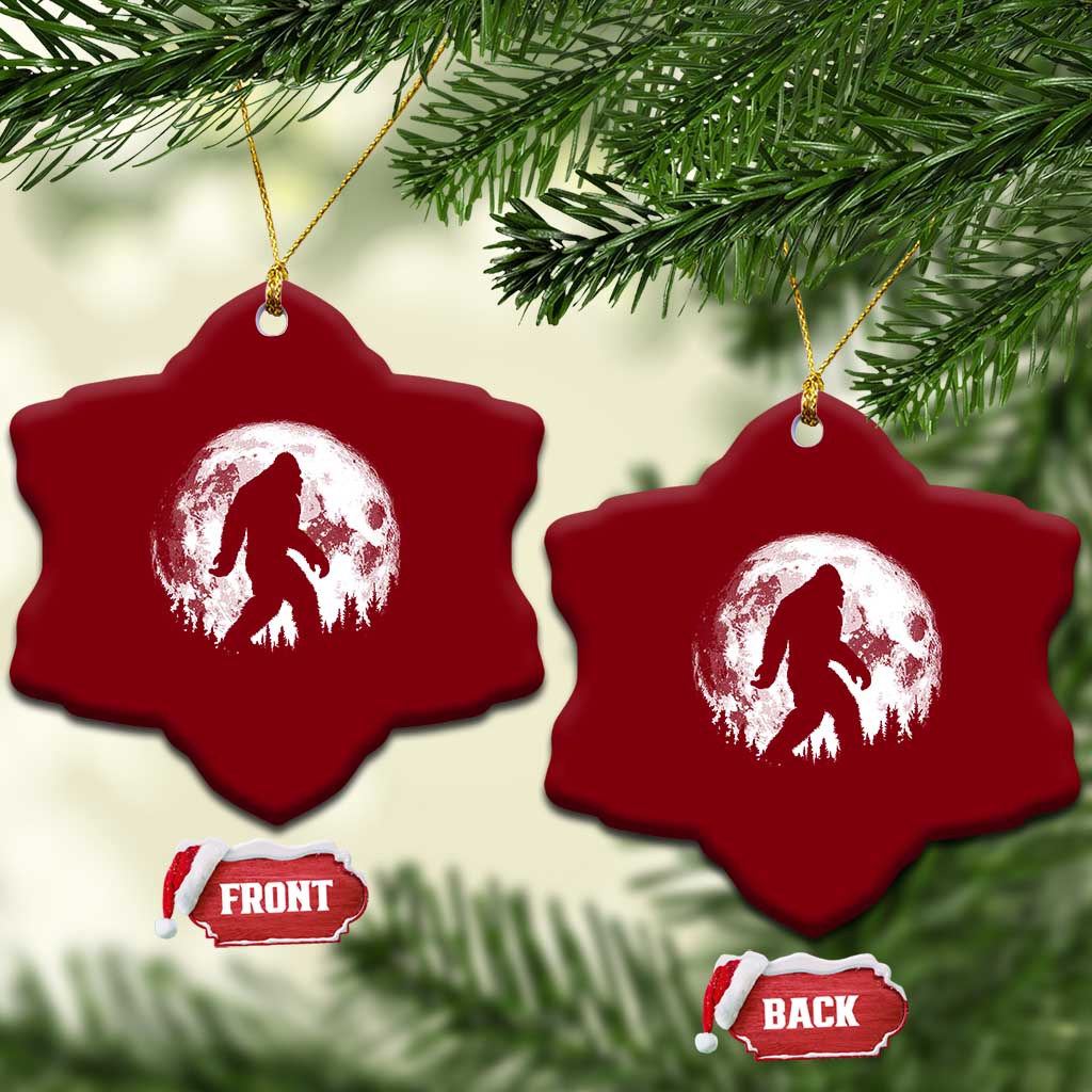 Bigfoot Night Stroll Ceramic Ornament Cool Full Moon & Trees Sasquatch TS10 Print Your Wear