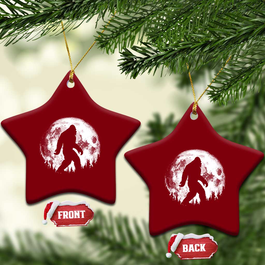 Bigfoot Night Stroll Ceramic Ornament Cool Full Moon & Trees Sasquatch TS10 Print Your Wear