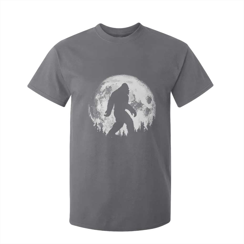 Bigfoot Night Stroll T Shirt For Kid Cool Full Moon & Trees Sasquatch TS10 Charcoal Print Your Wear