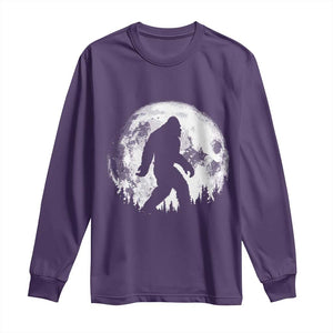 Bigfoot Night Stroll Long Sleeve Shirt Cool Full Moon & Trees Sasquatch TS10 Purple Print Your Wear
