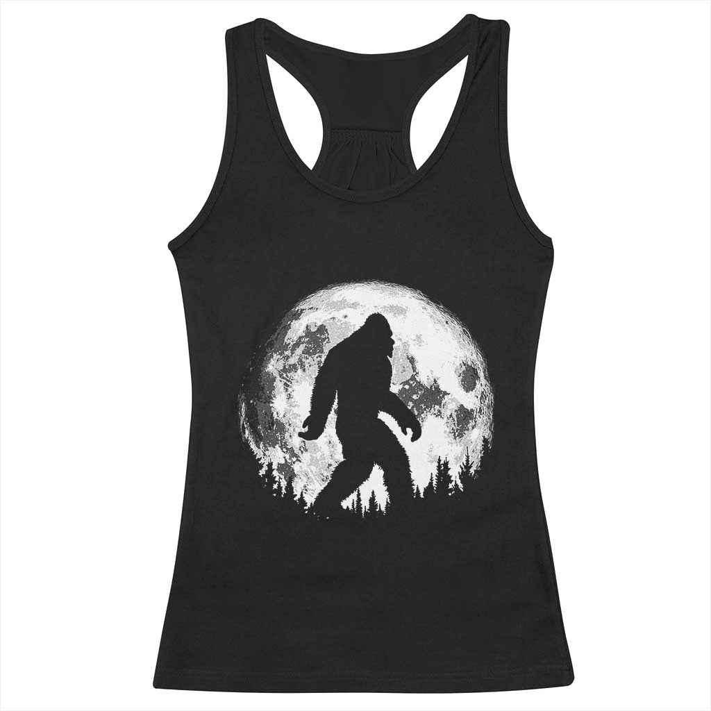 Bigfoot Night Stroll Racerback Tank Top Cool Full Moon & Trees Sasquatch TS10 Black Print Your Wear
