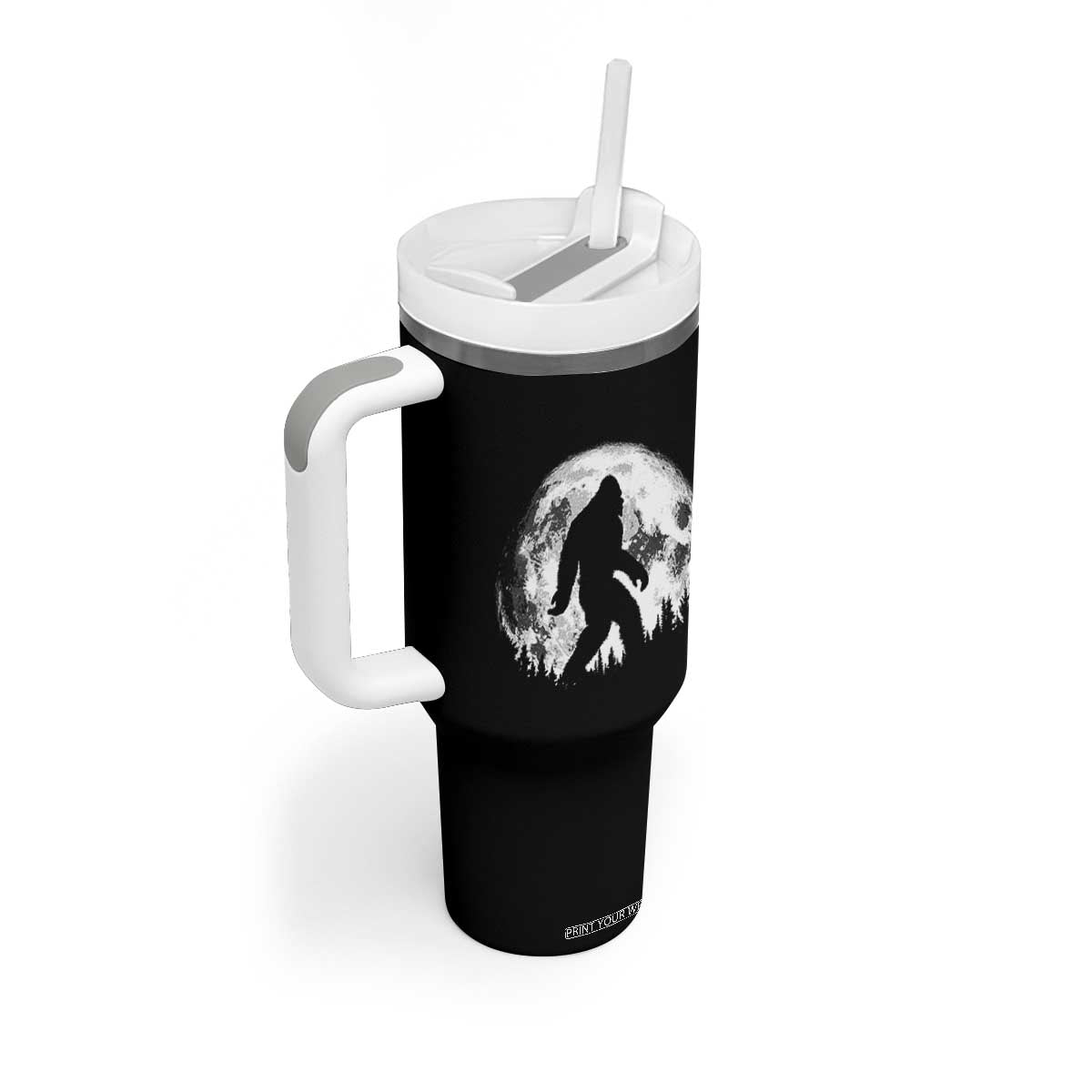 Bigfoot Night Stroll Tumbler With Handle Cool Full Moon & Trees Sasquatch TS10 Print Your Wear