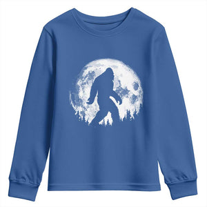 Bigfoot Night Stroll Youth Sweatshirt Cool Full Moon & Trees Sasquatch TS10 Royal Blue Print Your Wear