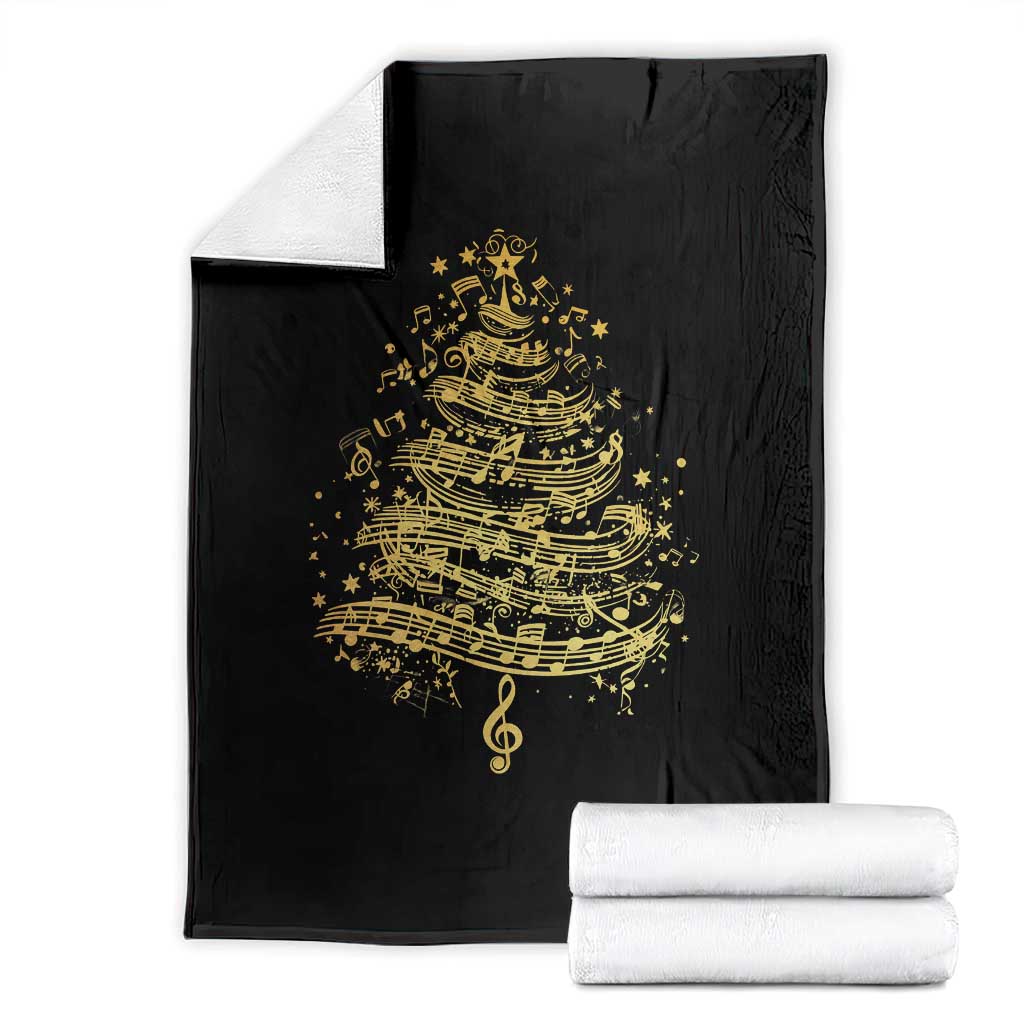 Music Christmas Tree Throw Blanket Musician Music Lover Gift TS10 Black Print Your Wear