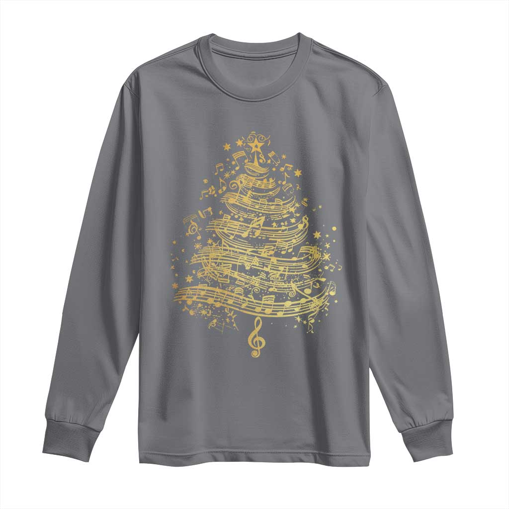 Music Christmas Tree Long Sleeve Shirt Musician Music Lover Gift TS10 Charcoal Print Your Wear
