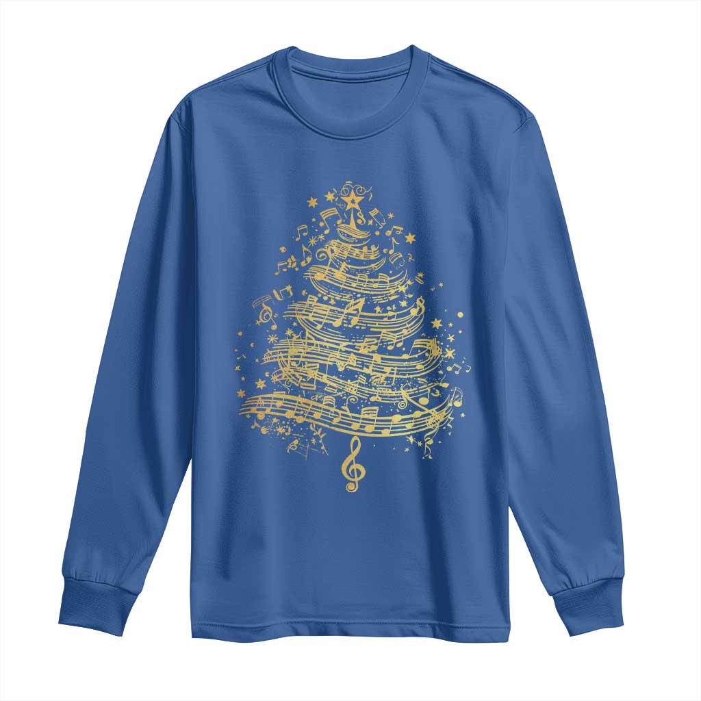 Music Christmas Tree Long Sleeve Shirt Musician Music Lover Gift TS10 Royal Blue Print Your Wear