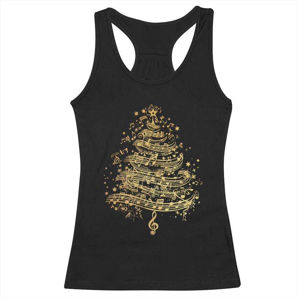 Music Christmas Tree Racerback Tank Top Musician Music Lover Gift TS10 Black Print Your Wear