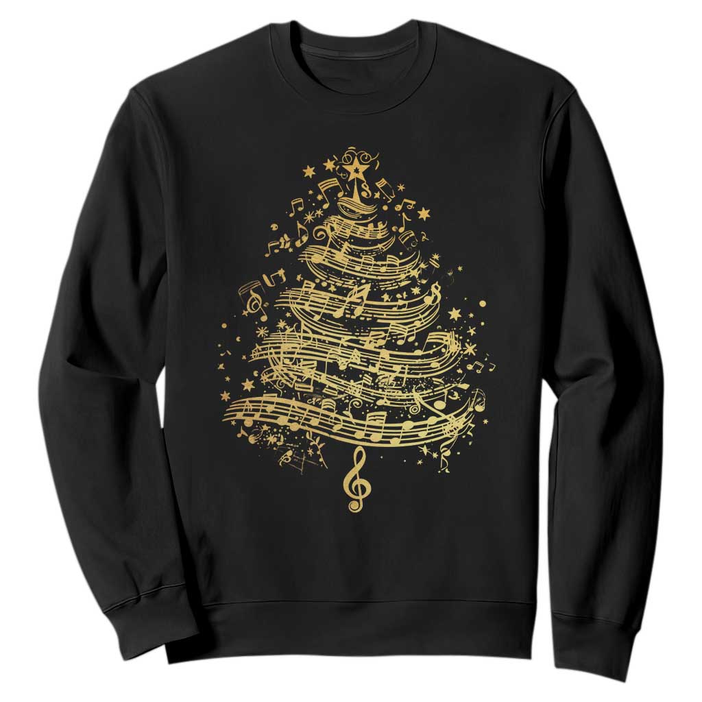 Music Christmas Tree Sweatshirt Musician Music Lover Gift TS10 Black Print Your Wear