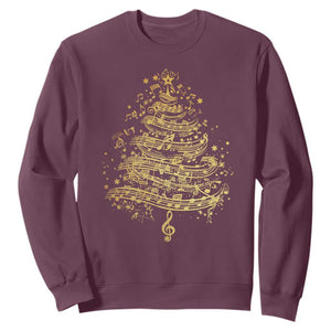 Music Christmas Tree Sweatshirt Musician Music Lover Gift TS10 Maroon Print Your Wear
