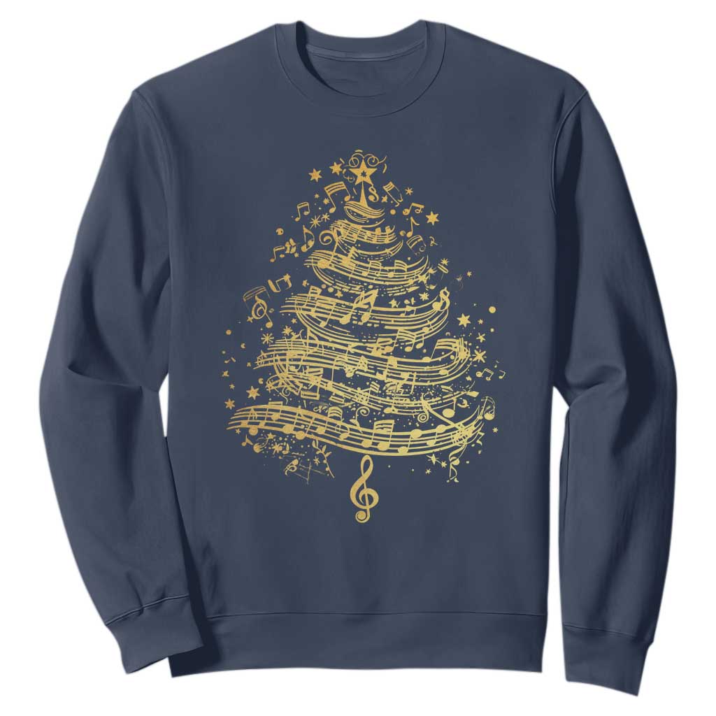 Music Christmas Tree Sweatshirt Musician Music Lover Gift TS10 Navy Print Your Wear