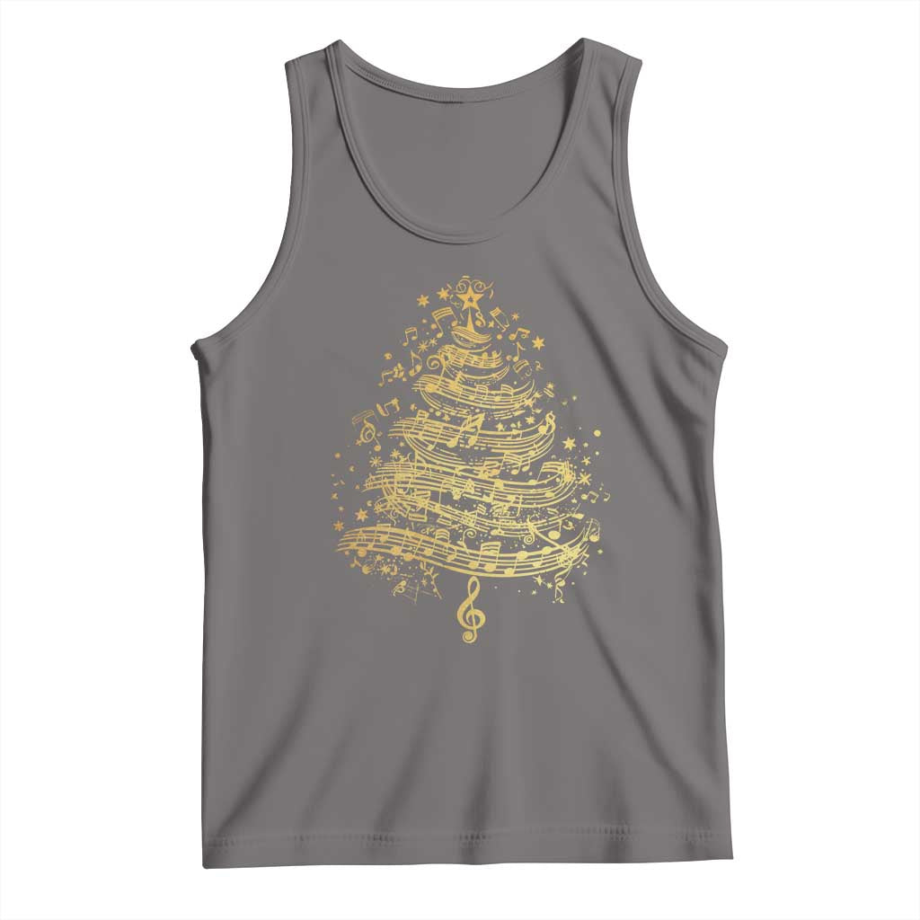 Music Christmas Tree Tank Top Musician Music Lover Gift TS10 Deep Heather Print Your Wear