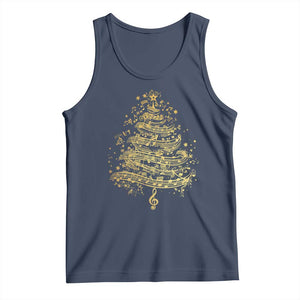Music Christmas Tree Tank Top Musician Music Lover Gift TS10 Navy Print Your Wear