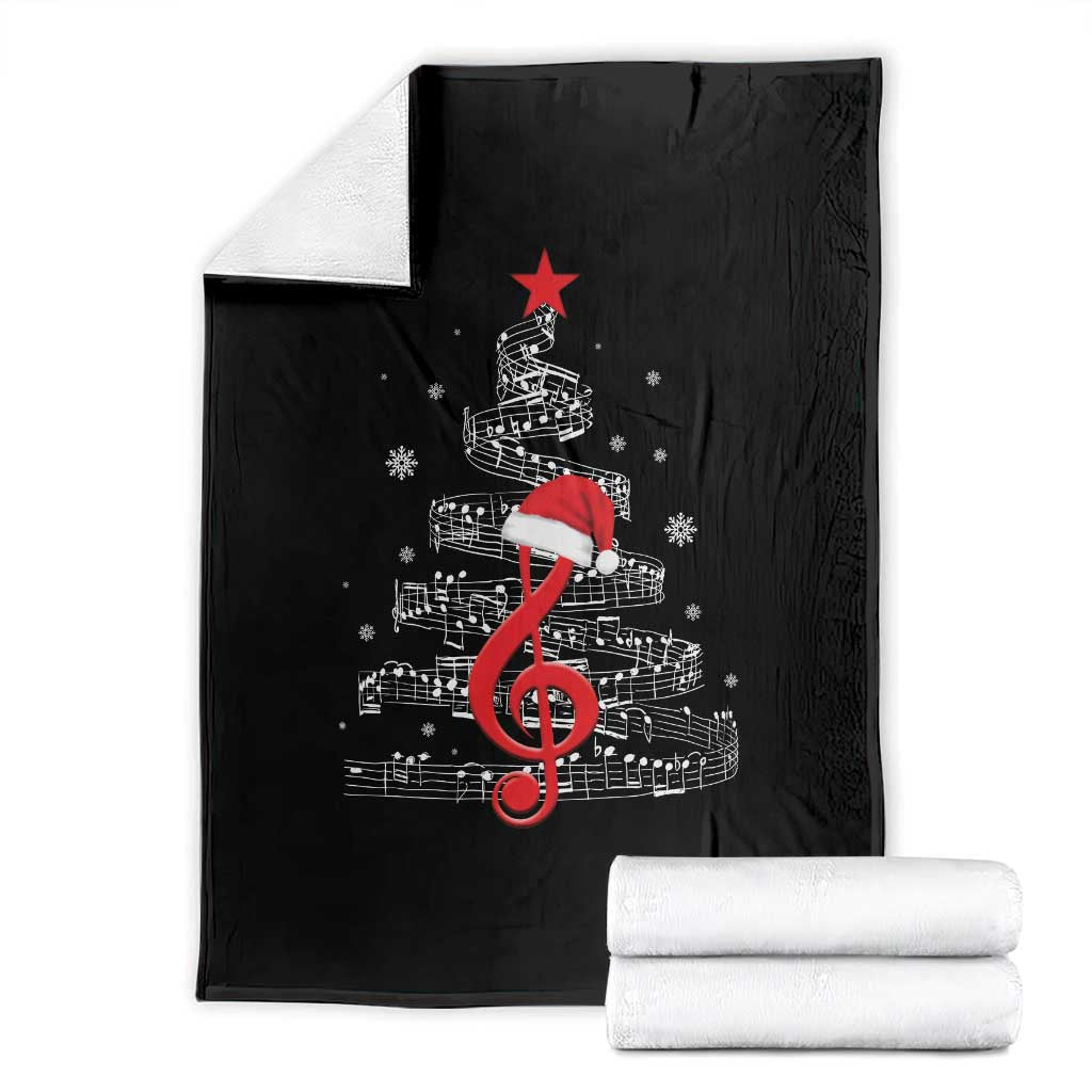 Christmas Tree Music Throw Blanket Musician Music Lover Gift TS10 Black Print Your Wear