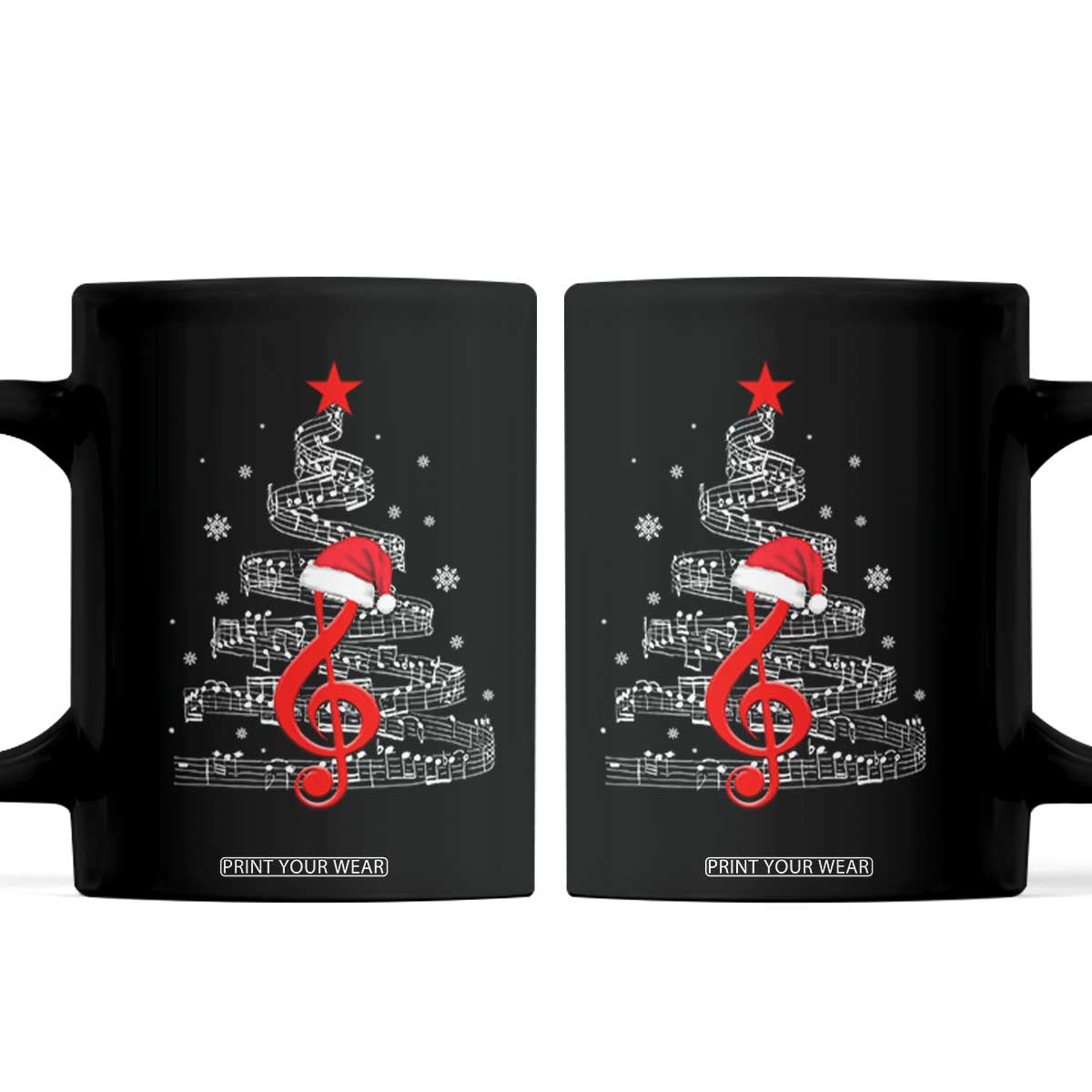 Christmas Tree Music Coffee Mug Musician Music Lover Gift TS10 Black Print Your Wear