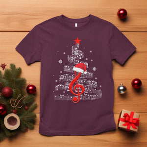 Christmas Tree Music T Shirt Musician Music Lover Gift TS10 Maroon Print Your Wear