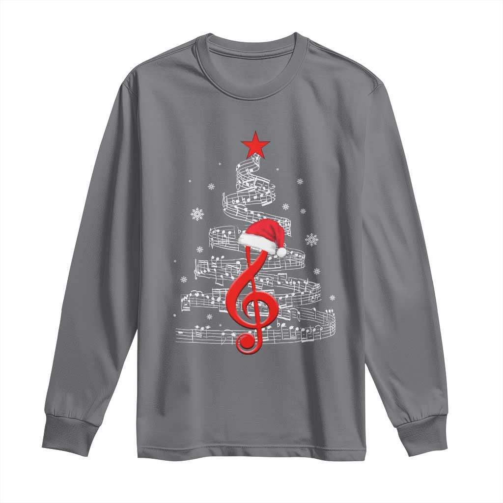 Christmas Tree Music Long Sleeve Shirt Musician Music Lover Gift TS10 Charcoal Print Your Wear
