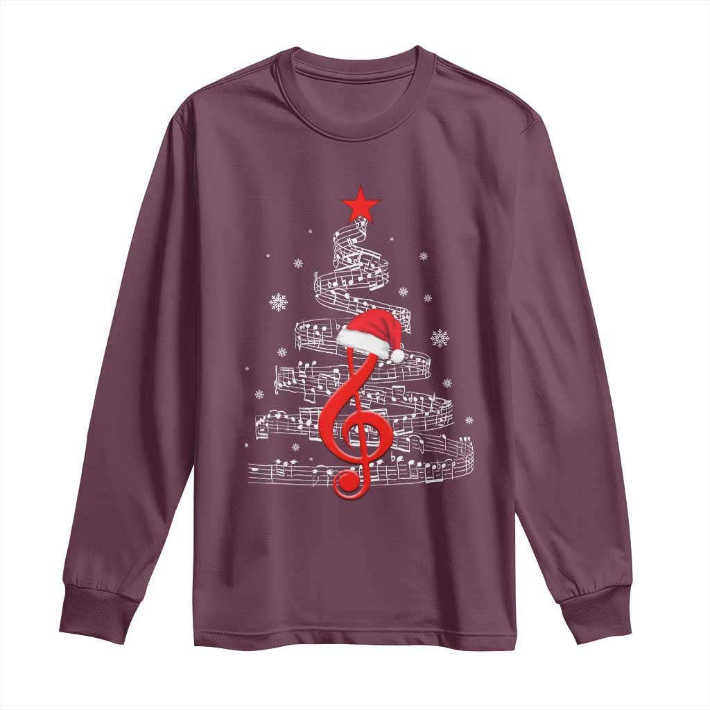 Christmas Tree Music Long Sleeve Shirt Musician Music Lover Gift TS10 Maroon Print Your Wear