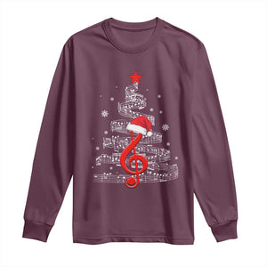 Christmas Tree Music Long Sleeve Shirt Musician Music Lover Gift TS10 Maroon Print Your Wear