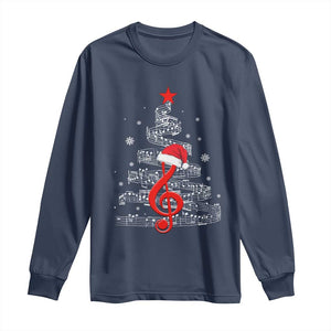 Christmas Tree Music Long Sleeve Shirt Musician Music Lover Gift TS10 Navy Print Your Wear