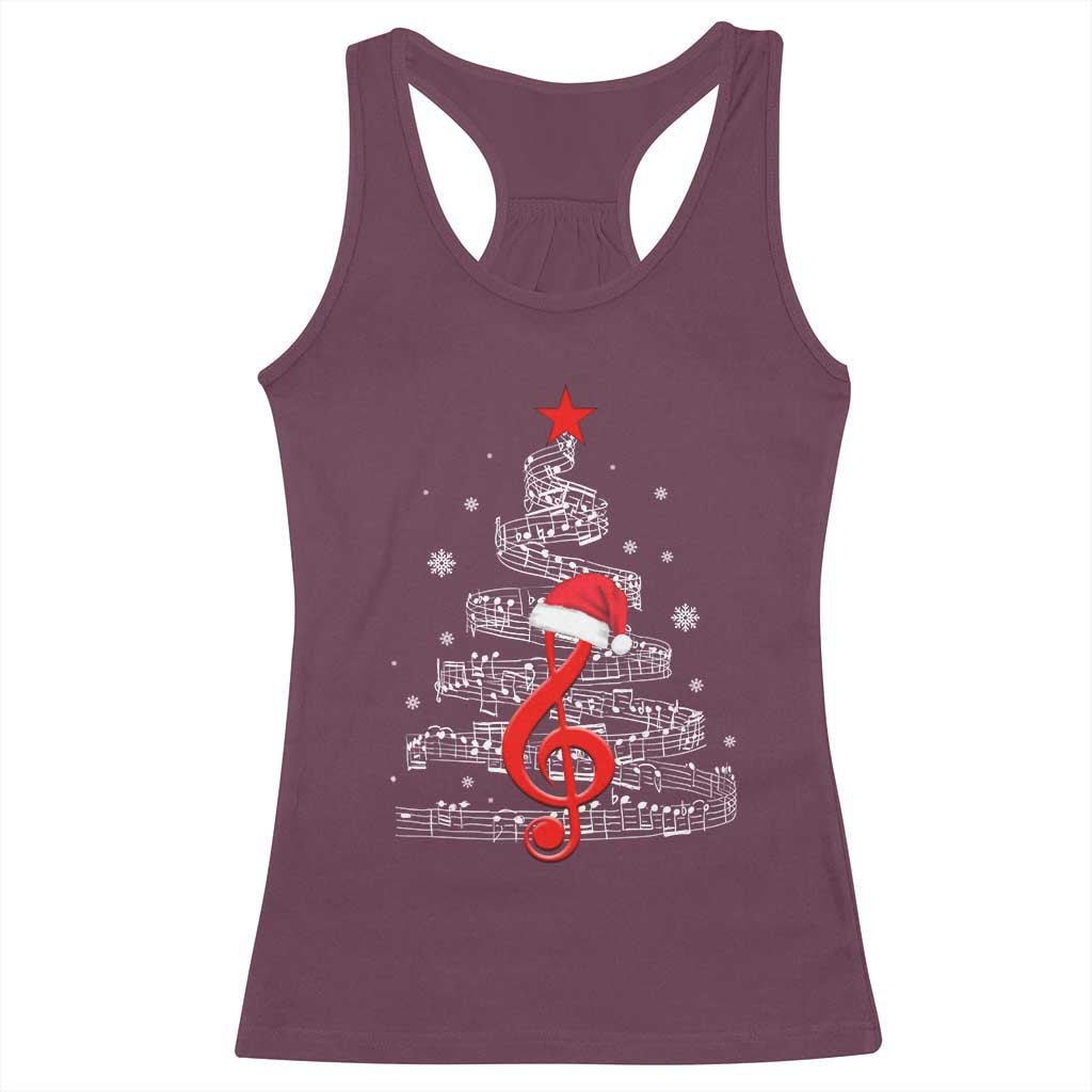 Christmas Tree Music Racerback Tank Top Musician Music Lover Gift TS10 Maroon Print Your Wear