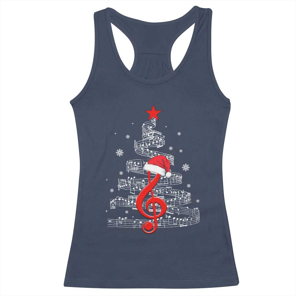 Christmas Tree Music Racerback Tank Top Musician Music Lover Gift TS10 Navy Print Your Wear