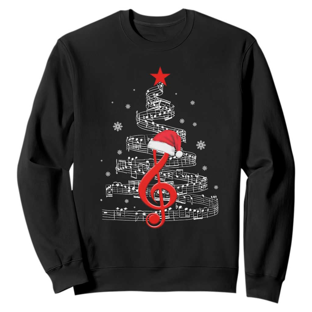 Christmas Tree Music Sweatshirt Musician Music Lover Gift TS10 Black Print Your Wear