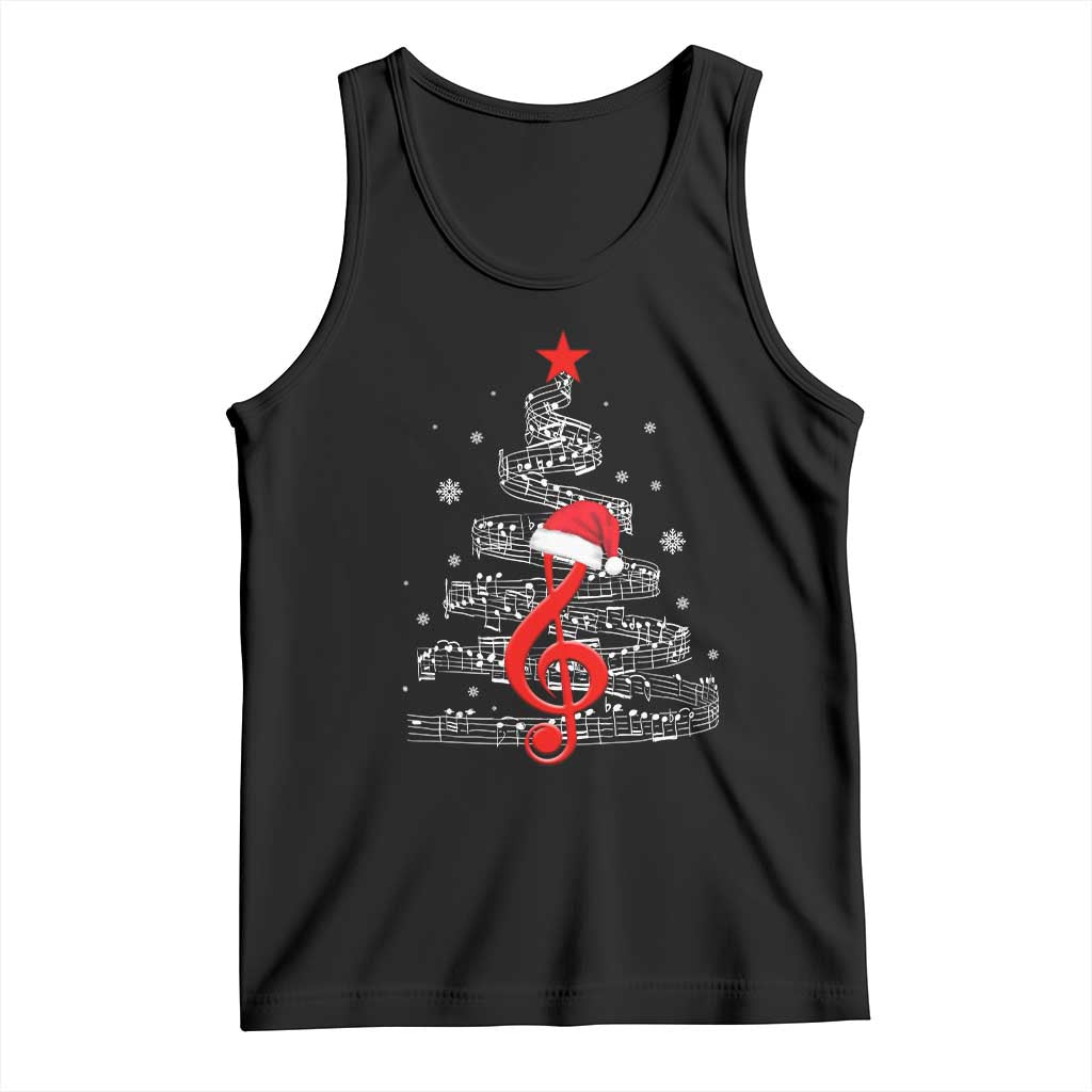Christmas Tree Music Tank Top Musician Music Lover Gift TS10 Black Print Your Wear