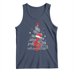 Christmas Tree Music Tank Top Musician Music Lover Gift TS10 Navy Print Your Wear