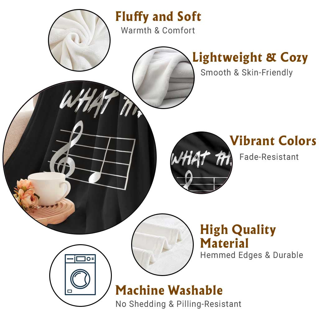 Funny What The F Musical Note Throw Blanket Funny Musician Gift TS10 Print Your Wear