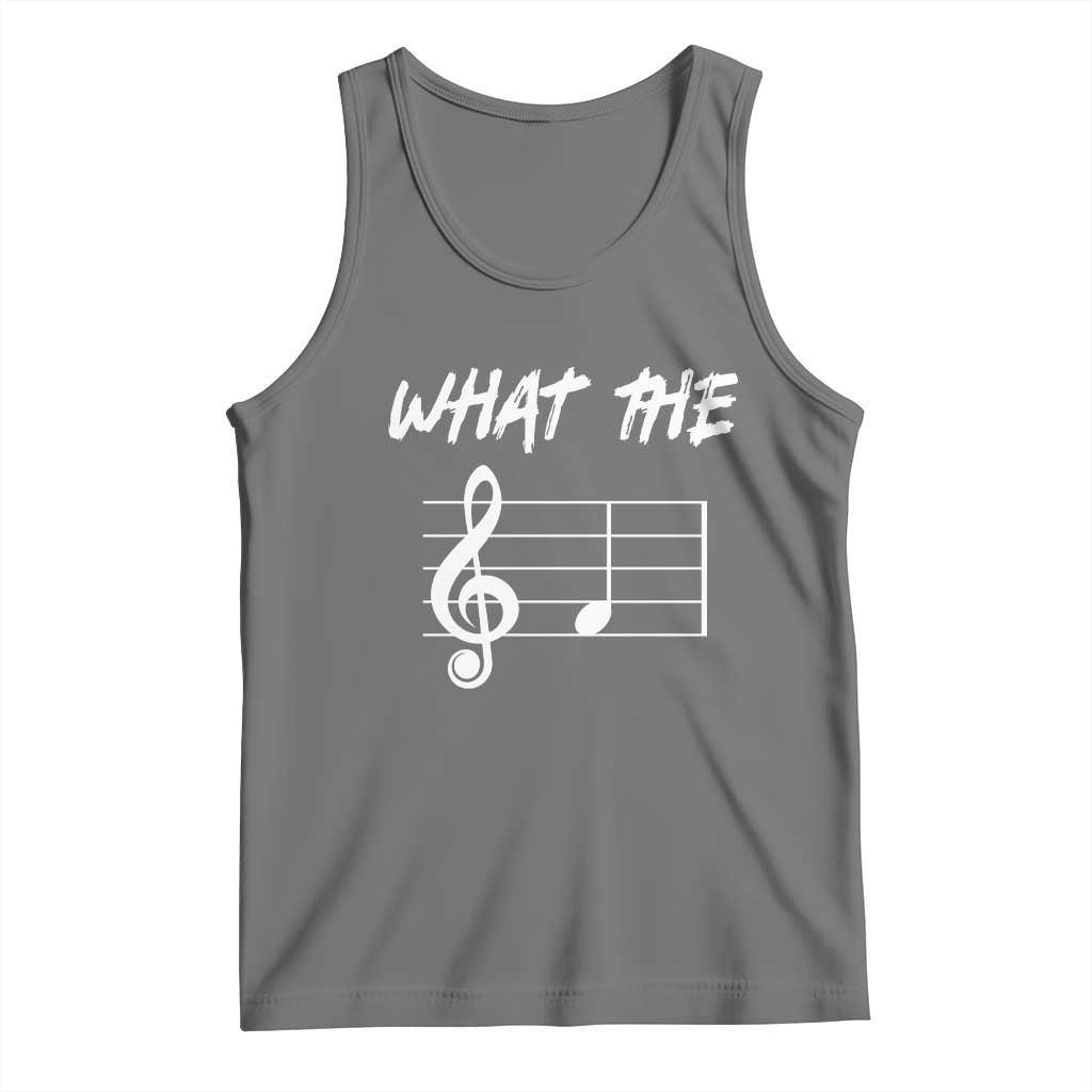 Funny What The F Musical Note Tank Top Funny Musician Gift TS10 Black Heather Print Your Wear