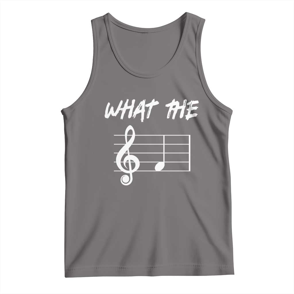 Funny What The F Musical Note Tank Top Funny Musician Gift TS10 Deep Heather Print Your Wear