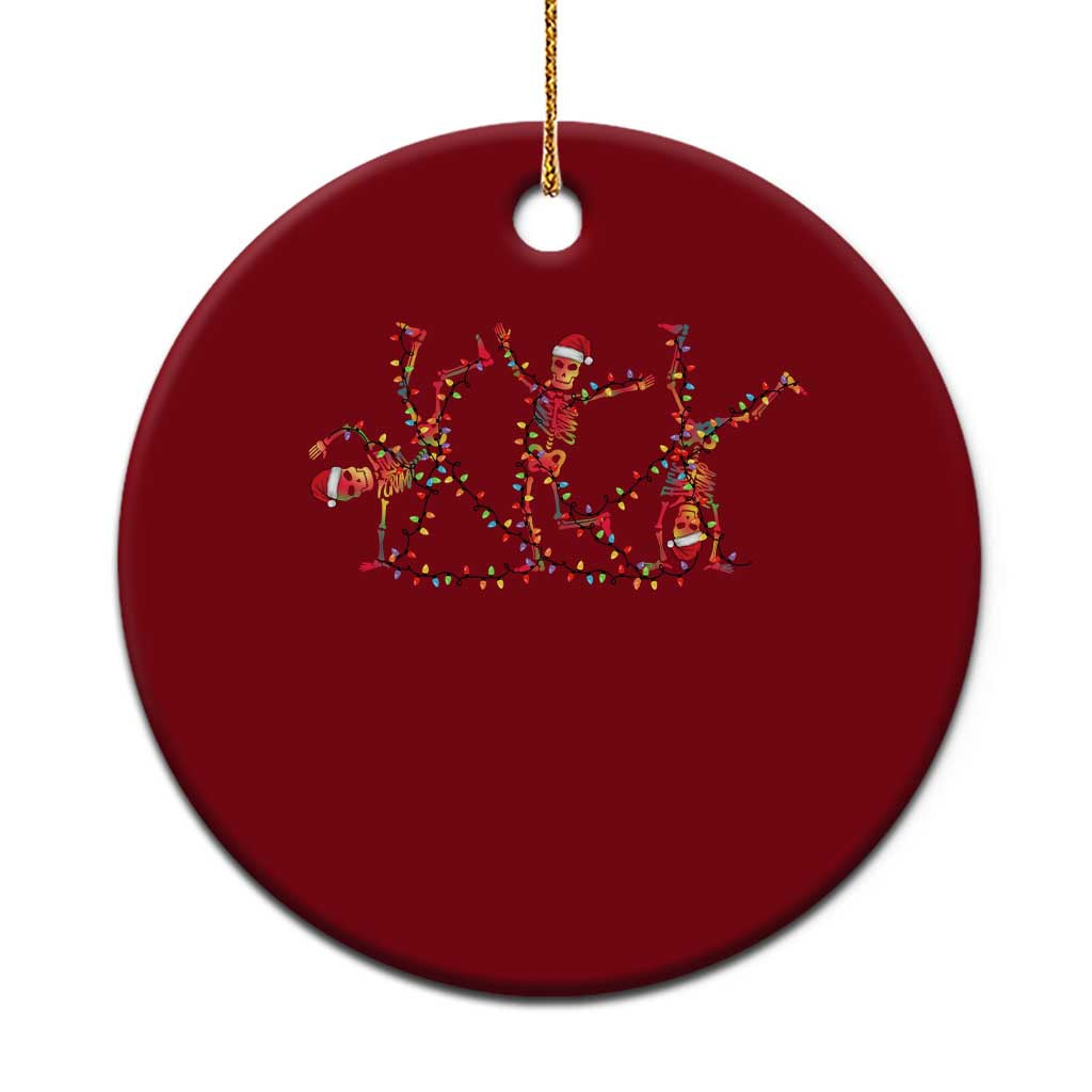 Subtle FDT Christmas Skeleton Ceramic Ornament Hidden Message Funny Political Satire Dancing Skeletons TS10 1pc Red Print Your Wear