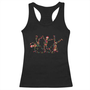 Subtle FDT Christmas Skeleton Racerback Tank Top Hidden Message Funny Political Satire Dancing Skeletons TS10 Black Print Your Wear