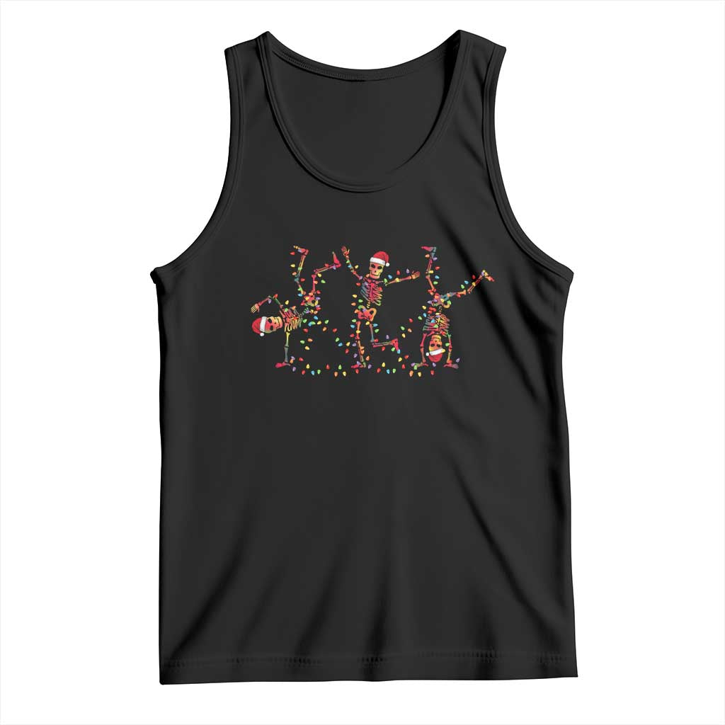 Subtle FDT Christmas Skeleton Tank Top Hidden Message Funny Political Satire Dancing Skeletons TS10 Black Print Your Wear