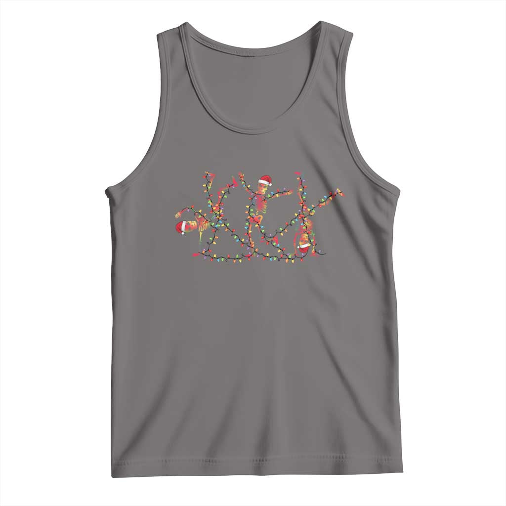 Subtle FDT Christmas Skeleton Tank Top Hidden Message Funny Political Satire Dancing Skeletons TS10 Deep Heather Print Your Wear