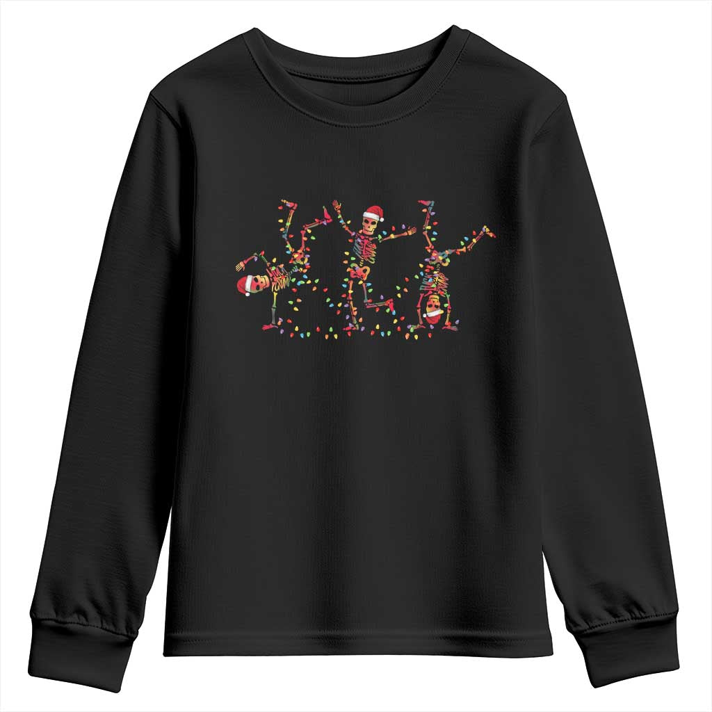 Subtle FDT Christmas Skeleton Youth Sweatshirt Hidden Message Funny Political Satire Dancing Skeletons TS10 Black Print Your Wear