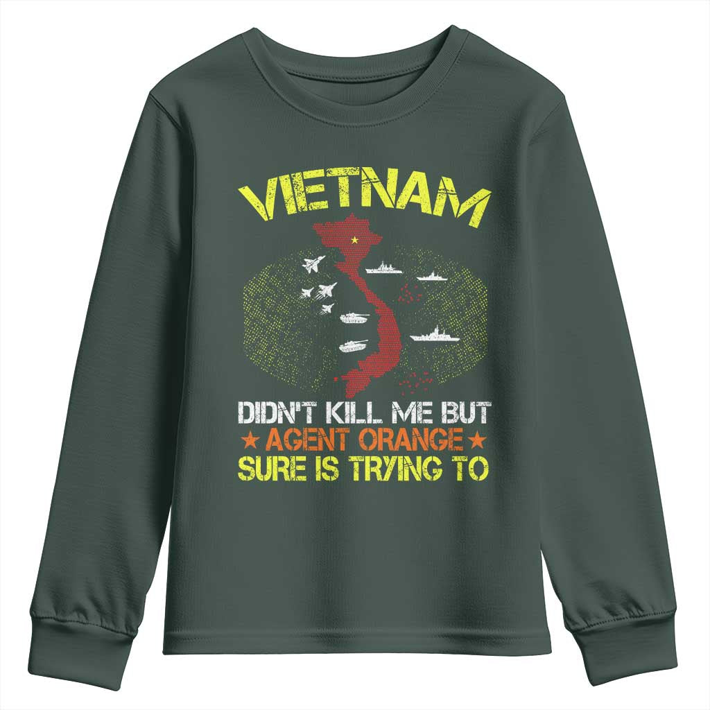 Agent Orange Dioxin Youth Sweatshirt Vietnam Veteran Vet Gifts TS10 Dark Forest Green Print Your Wear