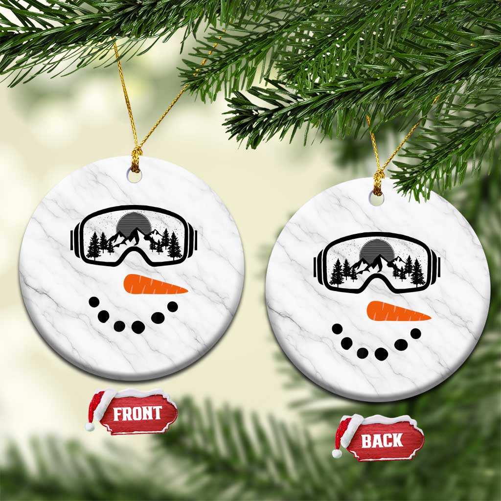 Ski Snowboard Snowman Face Ceramic Ornament Goggles Skiing Snow Ski Lover Skier TS10 1pc White Marble Print Your Wear