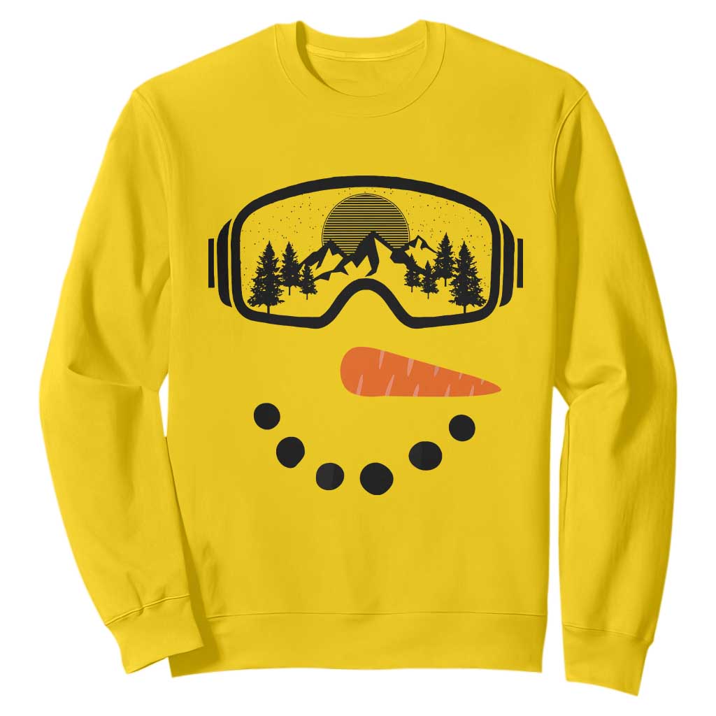 Ski Snowboard Snowman Face Sweatshirt Goggles Skiing Snow Ski Lover Skier TS10 Daisy Print Your Wear