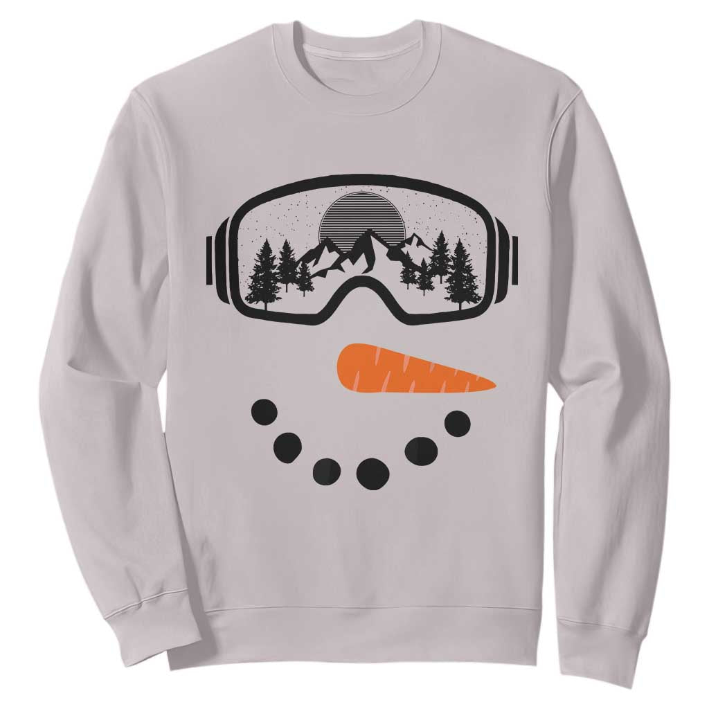 Ski Snowboard Snowman Face Sweatshirt Goggles Skiing Snow Ski Lover Skier TS10 Ice Gray Print Your Wear