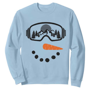 Ski Snowboard Snowman Face Sweatshirt Goggles Skiing Snow Ski Lover Skier TS10 Light Blue Print Your Wear