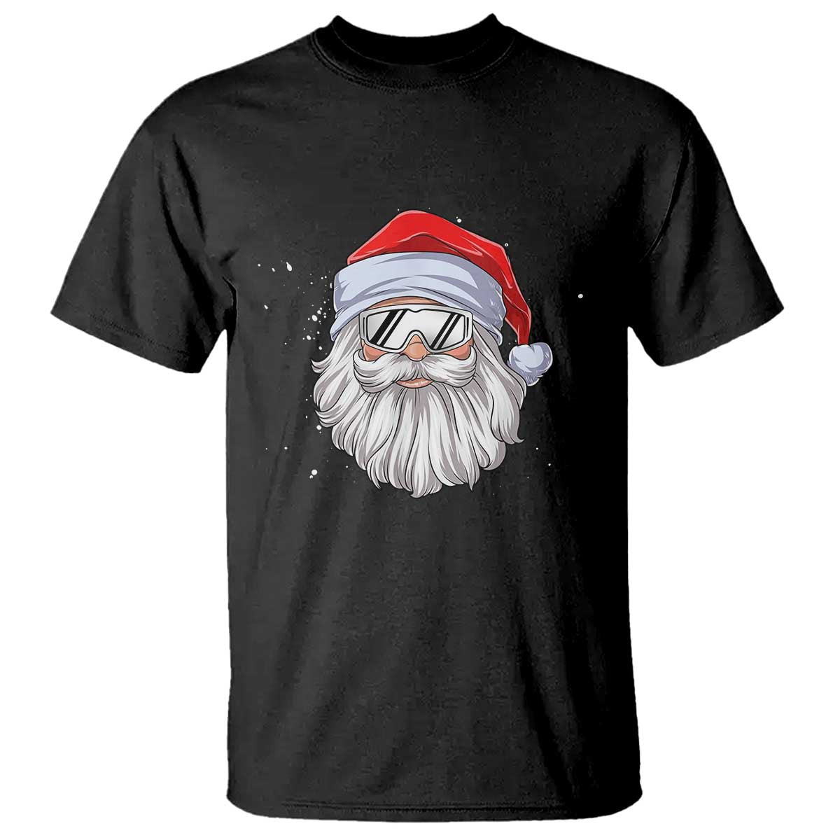 Skiing Santa Face Christmas T Shirt Retro Ski Goggles Winter Sports Skiing Gift Snowboard TS10 Black Print Your Wear